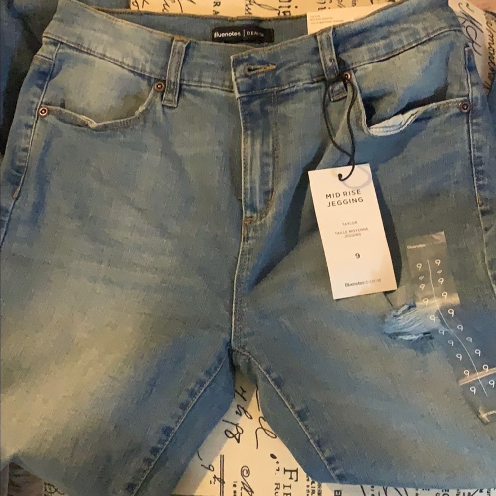 Mid rise blue note denim jeans